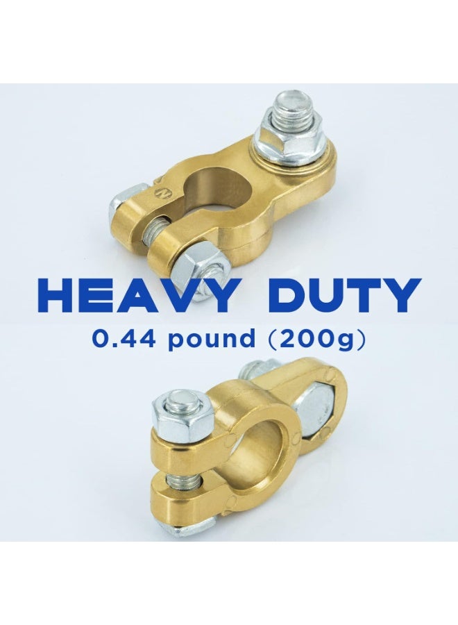 1 Pair Battery Terminal Connector, Heavy Duty Cable End Connector Compatible With Car, Van, Truck Marine Boat RV etc, Top Post Battery Terminals End Clamp Set - Image 2